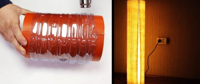 How to make an original lamp from PET bottles and veneer strips