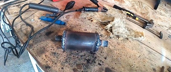 Making a muffler for a home trimmer