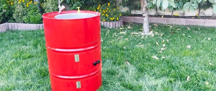 How to make a convenient and attractive garden sink from a metal barrel