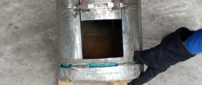 2 in 1 oven from an old gas cylinder with oven and stove for cooking