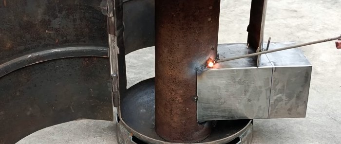 2 in 1 oven from an old gas cylinder with oven and stove for cooking