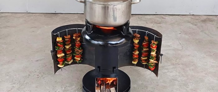 2 in 1 oven from an old gas cylinder with oven and stove for cooking