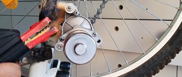 Do-it-yourself electric drive for a bicycle without unnecessary electronics