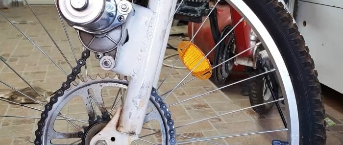 Do-it-yourself electric drive for a bicycle without unnecessary electronics