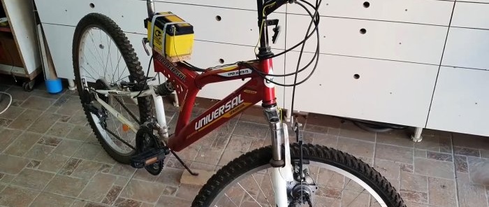 Do-it-yourself electric drive for a bicycle without unnecessary electronics