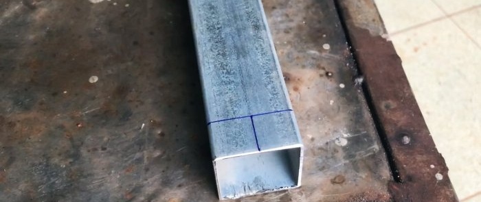 How to make an end connection between a square pipe and a round one