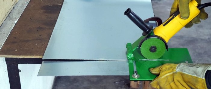 Attachment to an angle grinder for an even cut