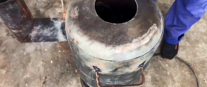 How to make a turbo oven with adjustable flame and one-time loading