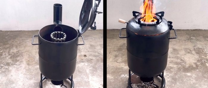 How to make a turbo oven with adjustable flame and one-time loading