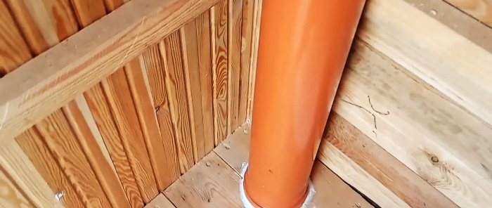 How to make ventilation in an outdoor toilet from PVC pipes and forget about unpleasant odors