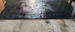 The concrete floor in the garage will not dust and crumble if you cover it with a homemade composition