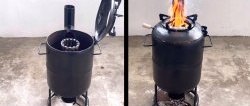 How to make a turbo oven with adjustable flame and one-time loading