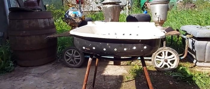 How to make an awesome barbecue from an old sink without much effort and expense