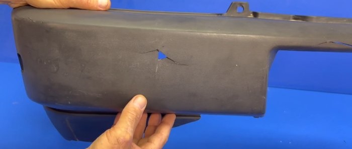 How to properly restore a damaged plastic bumper using available materials