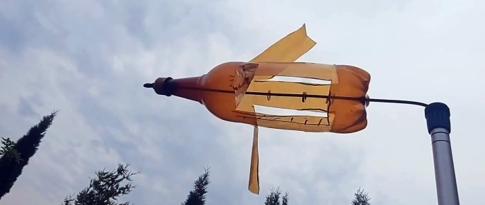 How to make a bird and mole repellent windmill from a PET bottle