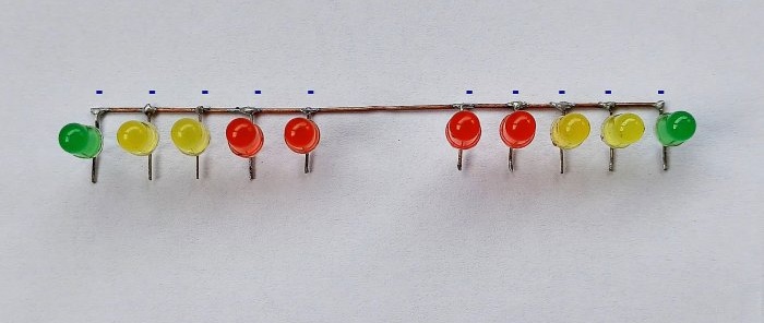 Signal level indicators on LEDs without transistors and microcircuits