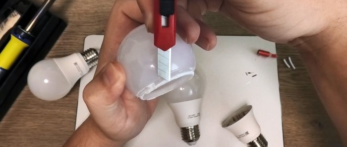 Basic instructions on how to repair an LED lamp without replacing parts