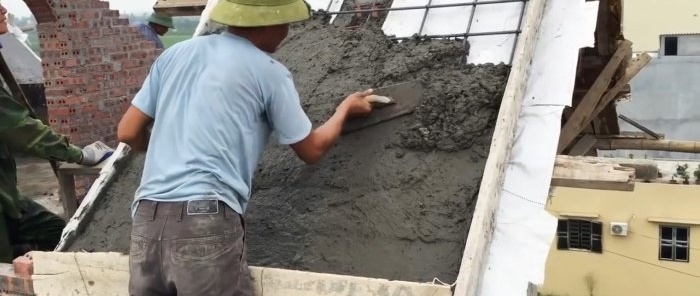 How to build a concrete roof without using mechanical means