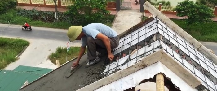 How to build a concrete roof without using mechanical means