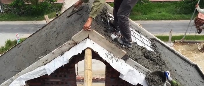 How to build a concrete roof without using mechanical means