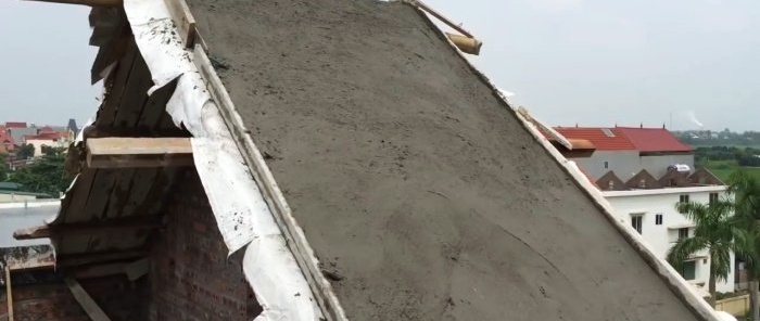 How to build a concrete roof without using mechanical means