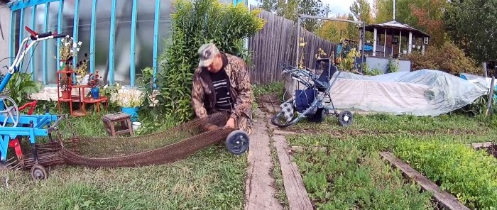 DIY potato digger from trash