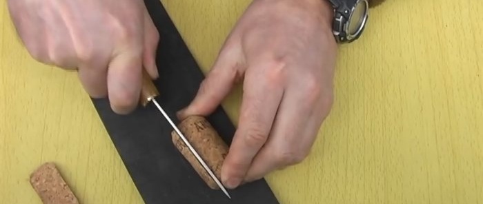 How to make a knife handle from corks