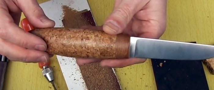 How to make a knife handle from corks