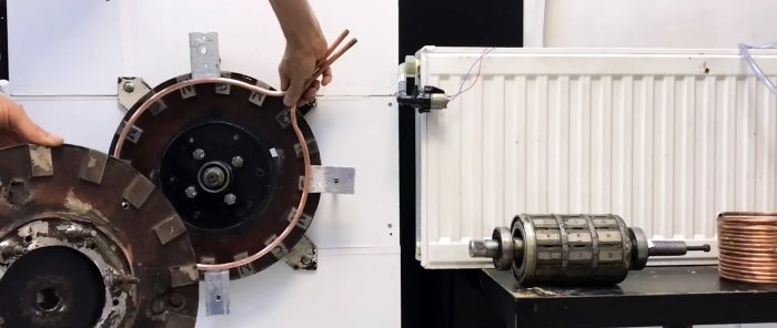 Heating using an electric motor of a washing machine