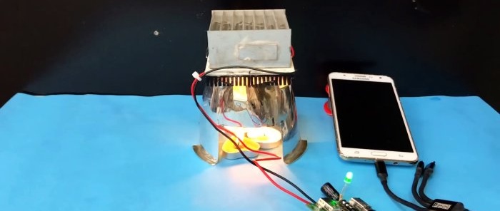 How to charge a smartphone with candle fire Do-it-yourself thermoelectric power station