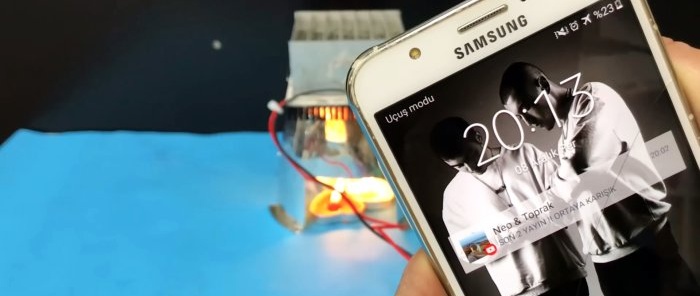 How to charge a smartphone with candle fire Do-it-yourself thermoelectric power station