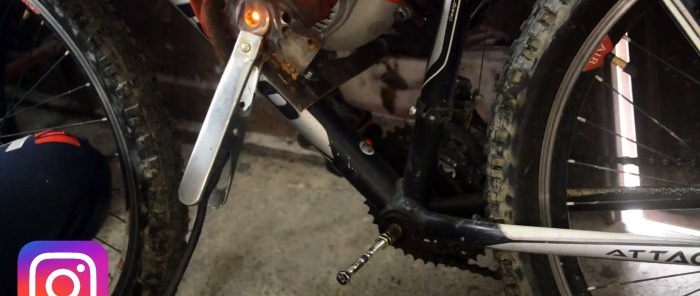 How to install a trimmer engine on a bicycle