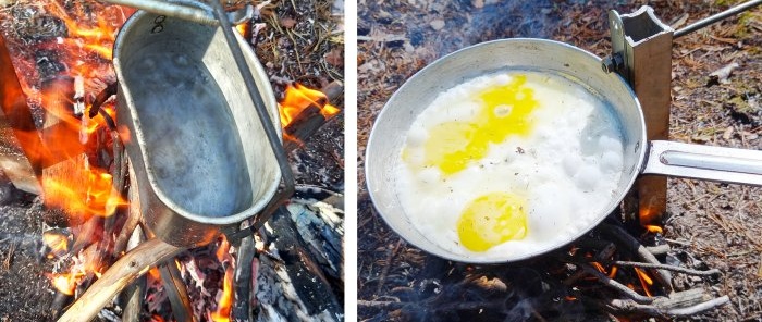 How to make a holder for a camping frying pan and pot