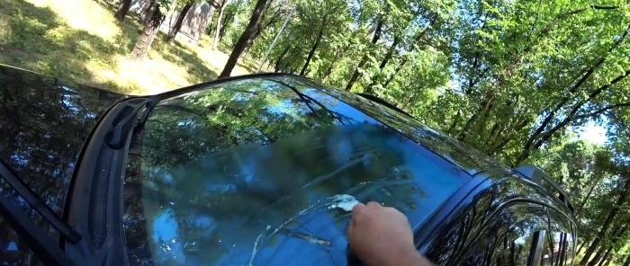 A cheap way to make a car windshield perfectly transparent