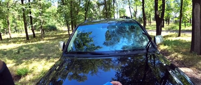 A cheap way to make a car windshield perfectly transparent