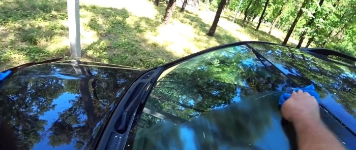 A cheap way to make a car windshield perfectly transparent