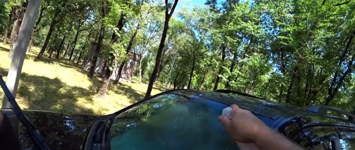 A cheap way to make a car windshield perfectly transparent