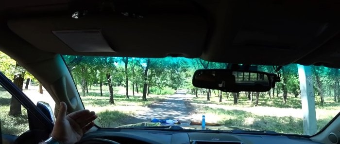 A cheap way to make a car windshield perfectly transparent