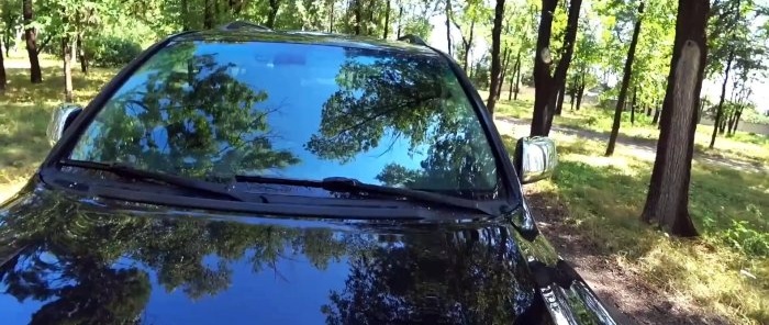 A cheap way to make a car windshield perfectly transparent