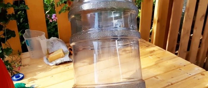 How to easily wash a 20 liter bottle of dirt and greenery